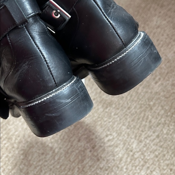 Zara Black Leather Ankle Boots with Buckles - Picture 7 of 9